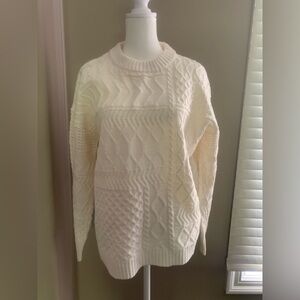 Large Women's Cream Cable Knit Sweater Super soft Preloved